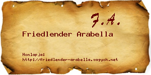 Friedlender Arabella névjegykártya